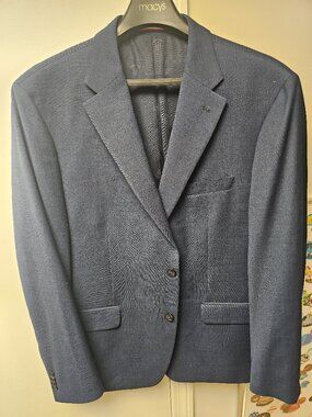 Tommy Hilfiger Men's 2-Piece Wool Blend Stretch Suit Navy 46R 40x30